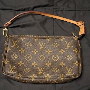 Louie Vuitton Brown and Gold Monogram Clutch